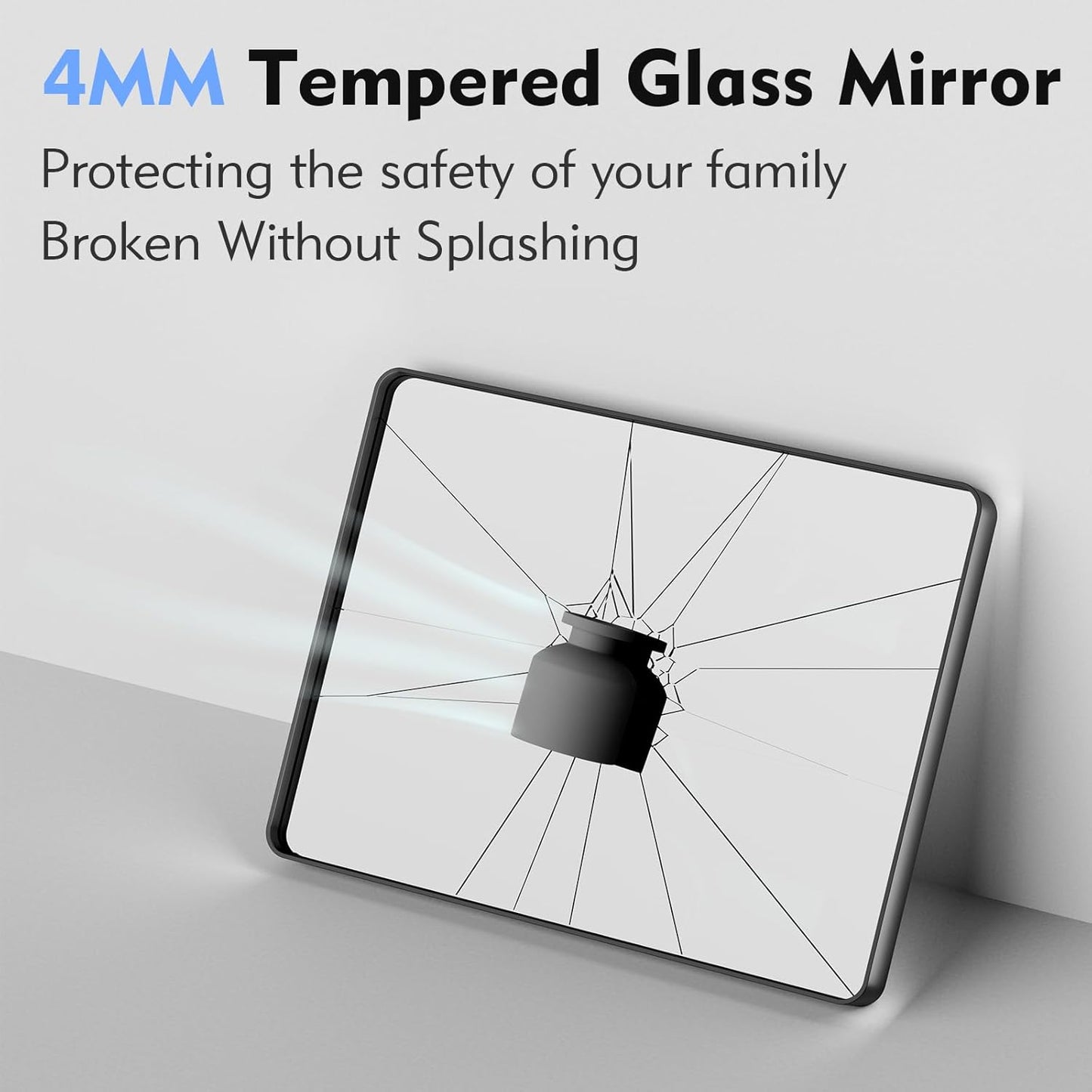 Black Bathroom Mirror 24X32 Inch, Black Metal Framed Mirror for Wall, Rounded Rectangle Matte Bathroom Vanity Mirror with Tempered Glass, Anti-Rust, Horizontal/Vertical