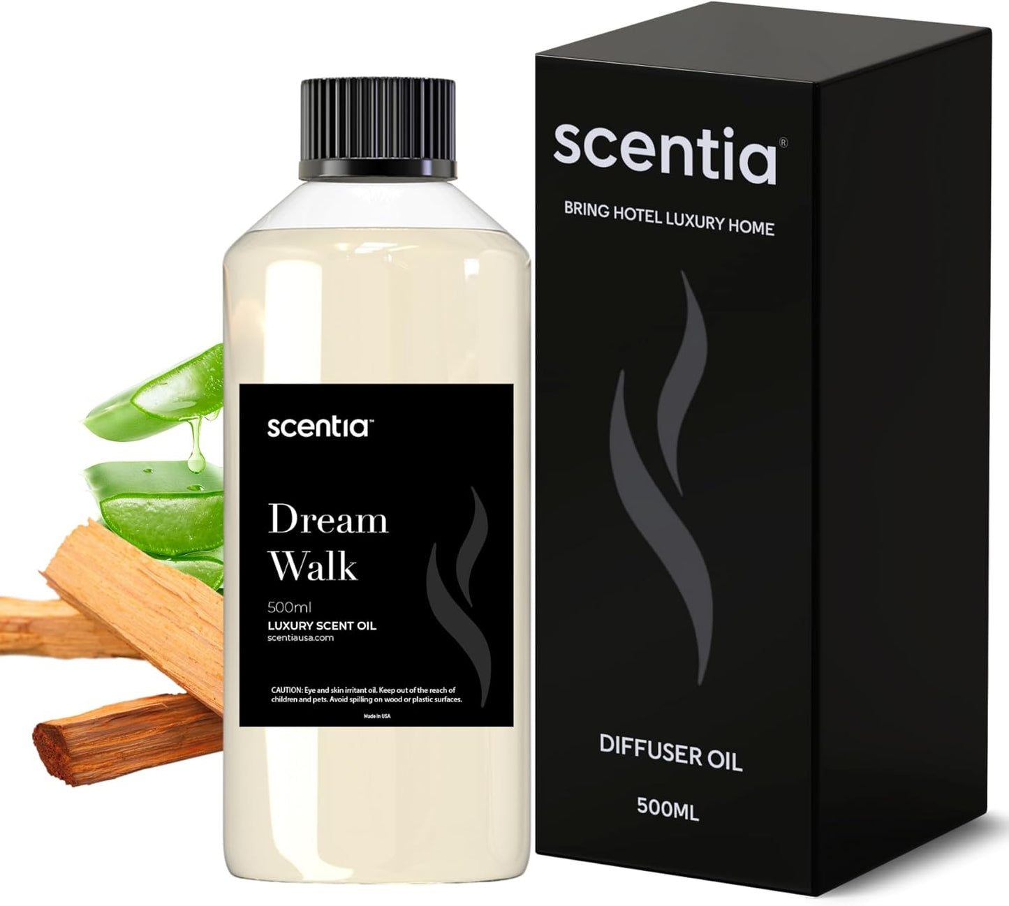 Scentia Hotel Diffuser Oil Inspired by The 5- Star Hotel Scent - 500 ml 16.9 fl oz - Essential Oil Diffuser Refill, White Tea Oil for Aromatherapy Diffusers - Dream Walk, Thanksgiving Gift