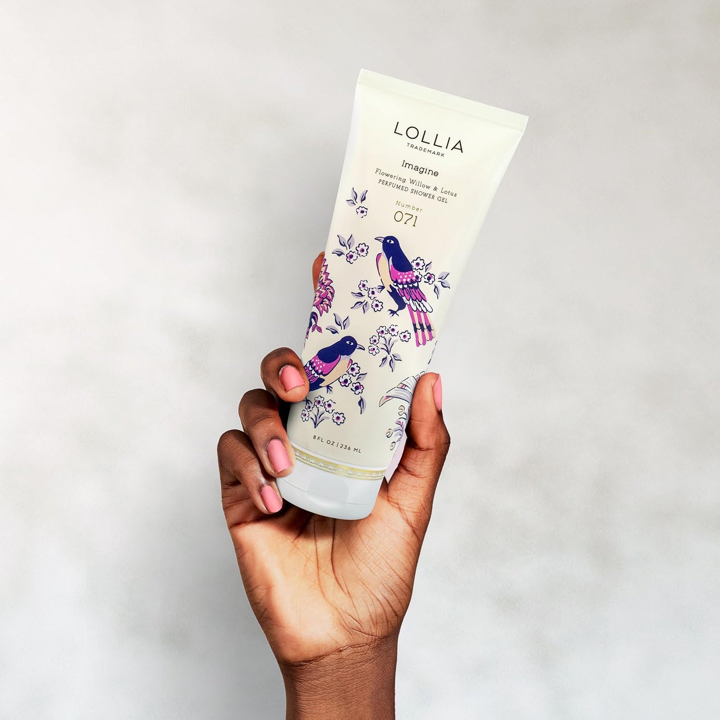 LOLLIA Imagine Shower Gel, 8 fl. oz. – Flowering Willow & Lotus – Scented Shower Gel Body Wash, Shea Butter Body Wash, Bath Wash for Women