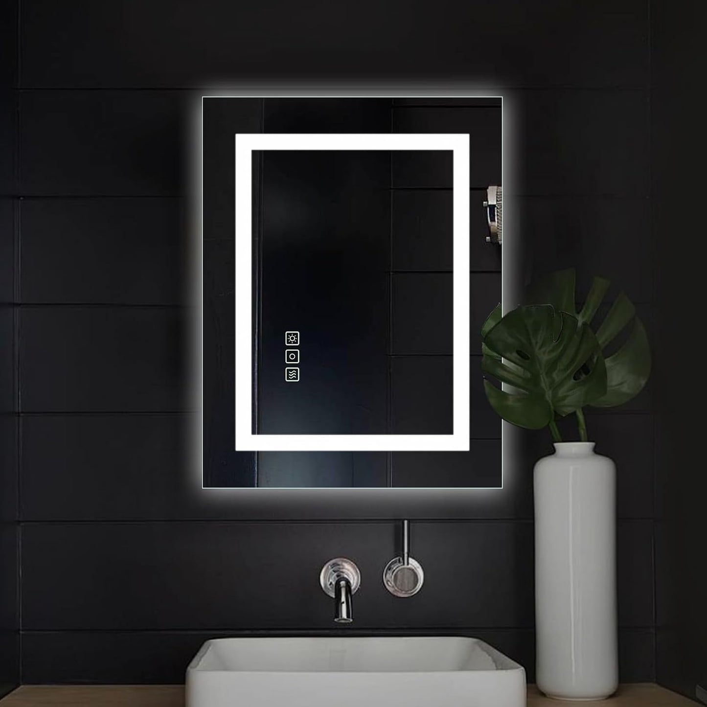 16x20 Inch LED Bathroom Mirror Frameless Vanity Mirror with Lights Backlit and Frontlit Dimmable Anti-Fog (Auto Off) Memory Makeup Wall Mirror for Bedroom Cloakroom Living Room