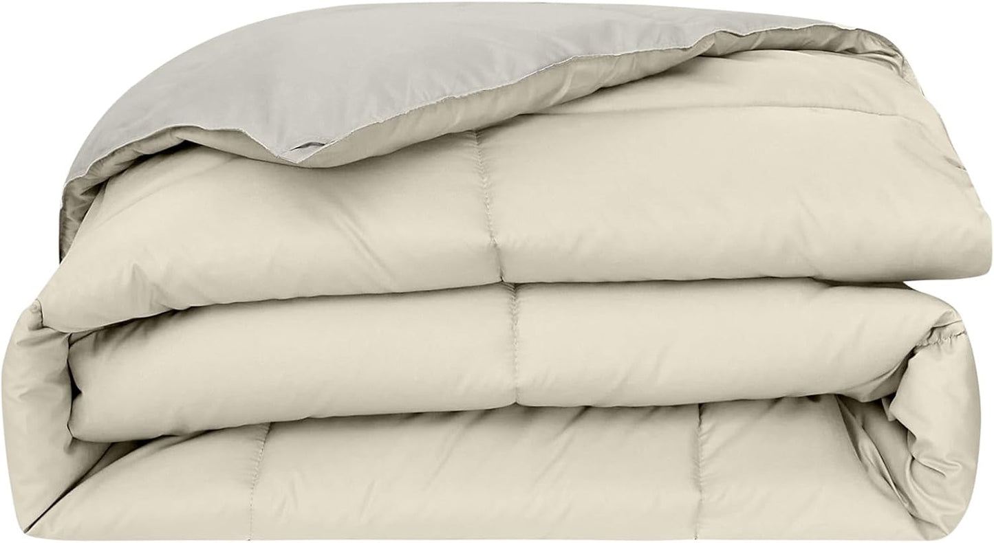 Modern Threads Down Alternative Reversible Comforter Ivory/Taupe King
