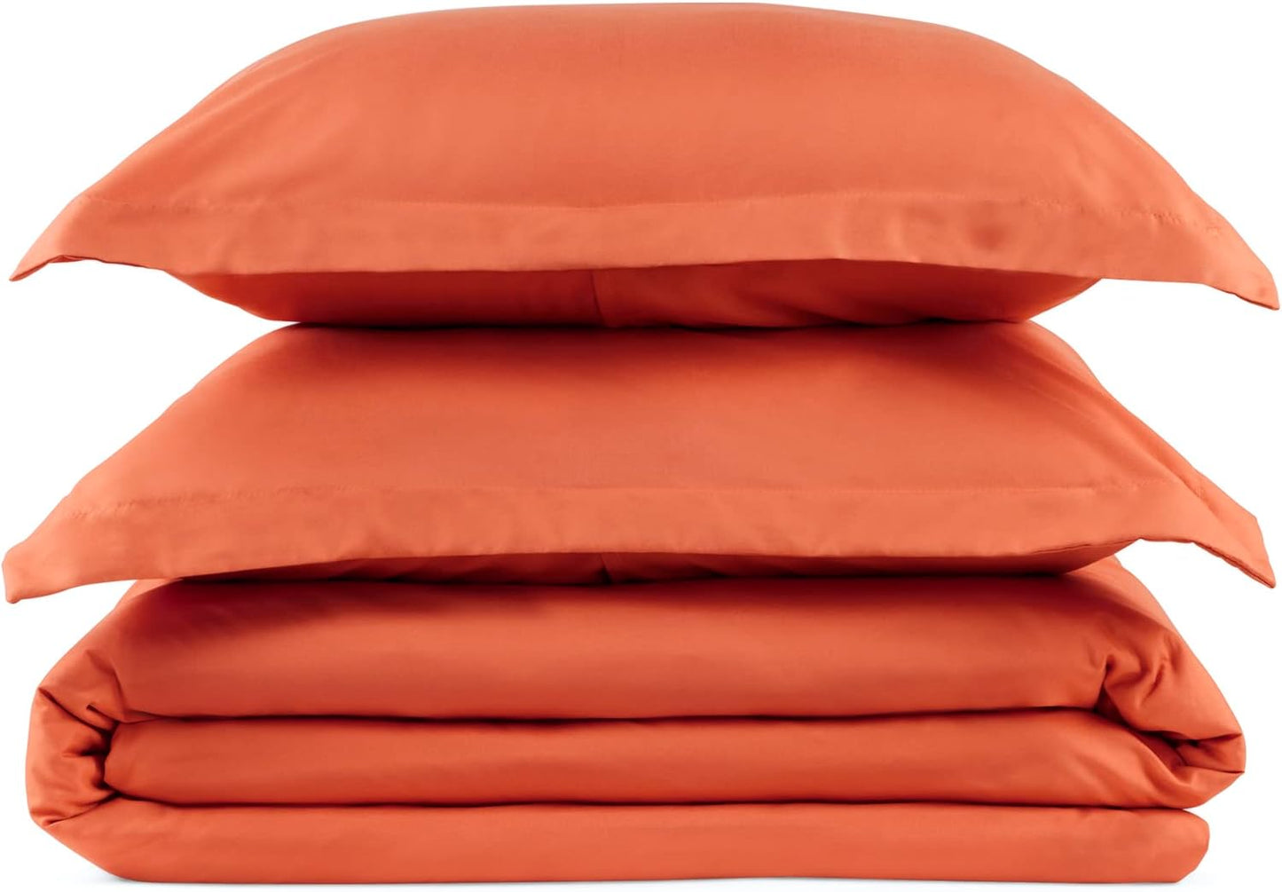 PeachSkinSheets 1500tc Level of Softness Soft Cooling Duvet Cover Set | Queen/Full Size - Pumpkin Spice
