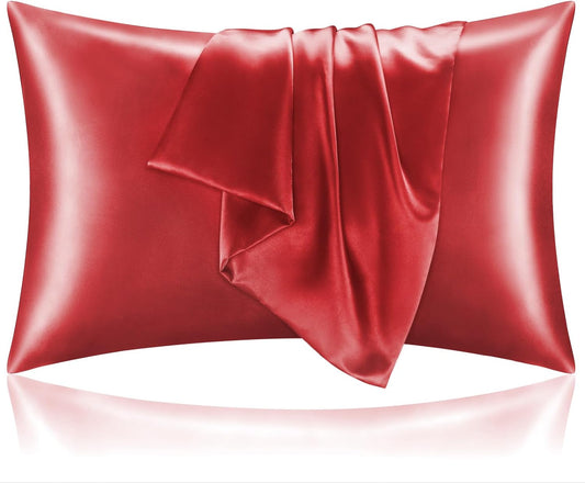 BEDELITE Satin Pillowcase for Hair and Skin, Super Soft and Cooling Similar to Silk Pillow Cases 2 Pack with Envelope Closure, Gift for Women Men(20"x26" Standard Size, Baked Apple)