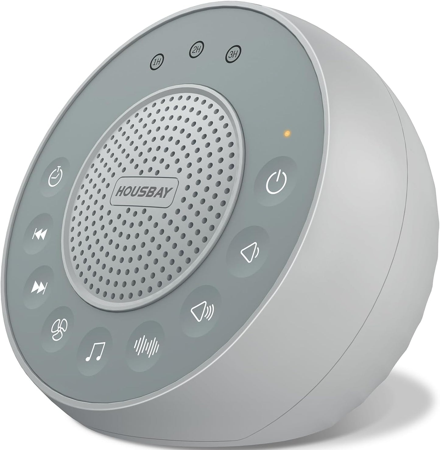 Housbay Glows White Noise Sound Machine, 31 Soothing Sounds, 5W Loud Stereo Sound, Sleep Timer, Small Travel Sleep Machine & Noise Canceling for Sleeping, Relaxation-Gray