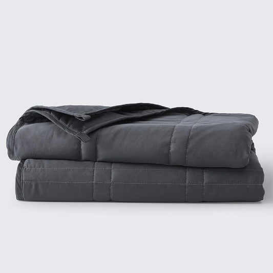 Baloo Weighted Blanket for Adults 15 lb (Midnight, 60"x80") | Cool & 100% Cotton | Machine Washable & Dryer Safe | Glass Microbead Fill