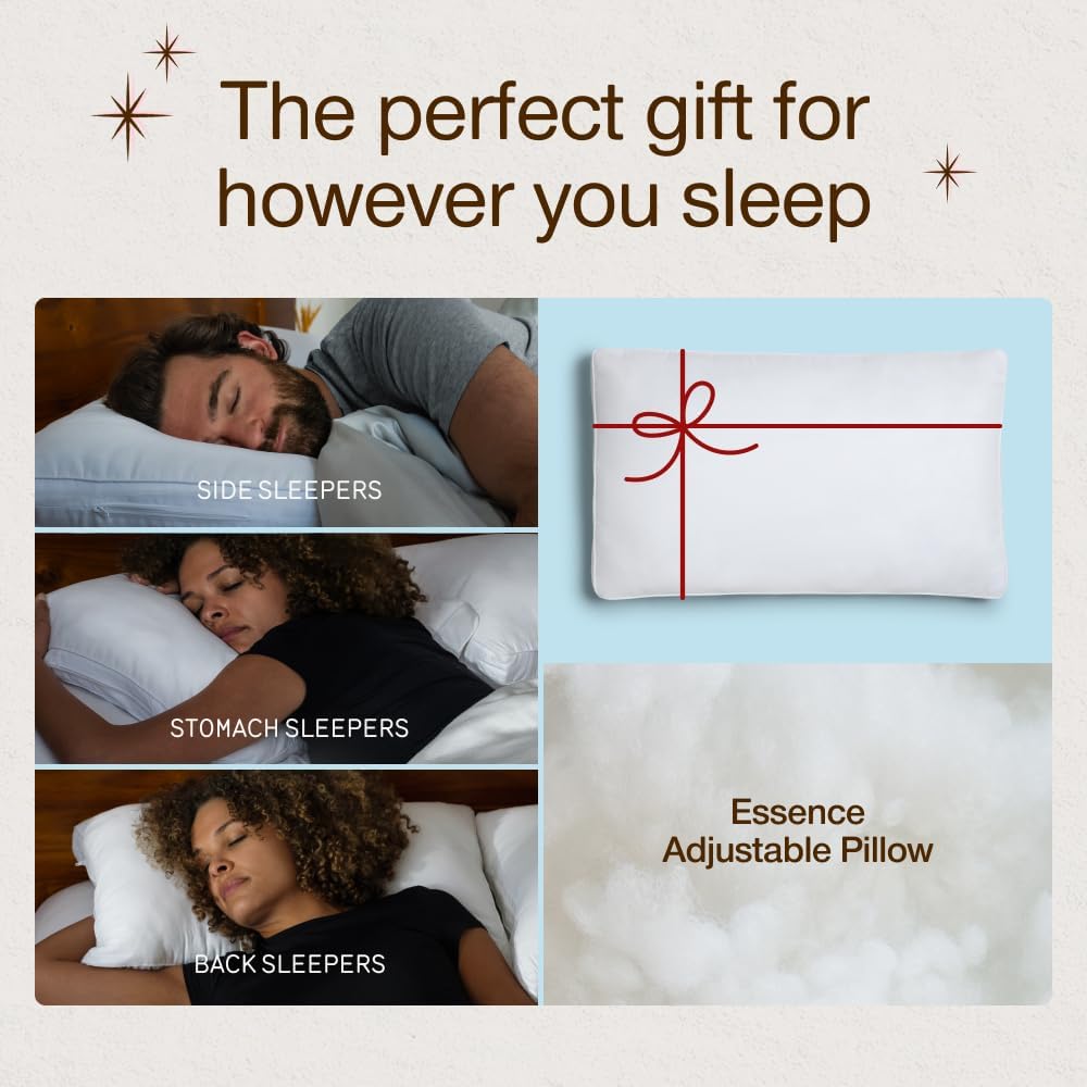 Coop Home Goods Essence Down Alternative Pillow Set of 2, King Size, Best Pillows for Sleeping, Adjustable Alternative to Down Pillows, Luxury Hotel Pillow for Back, Stomach or Side Sleepers