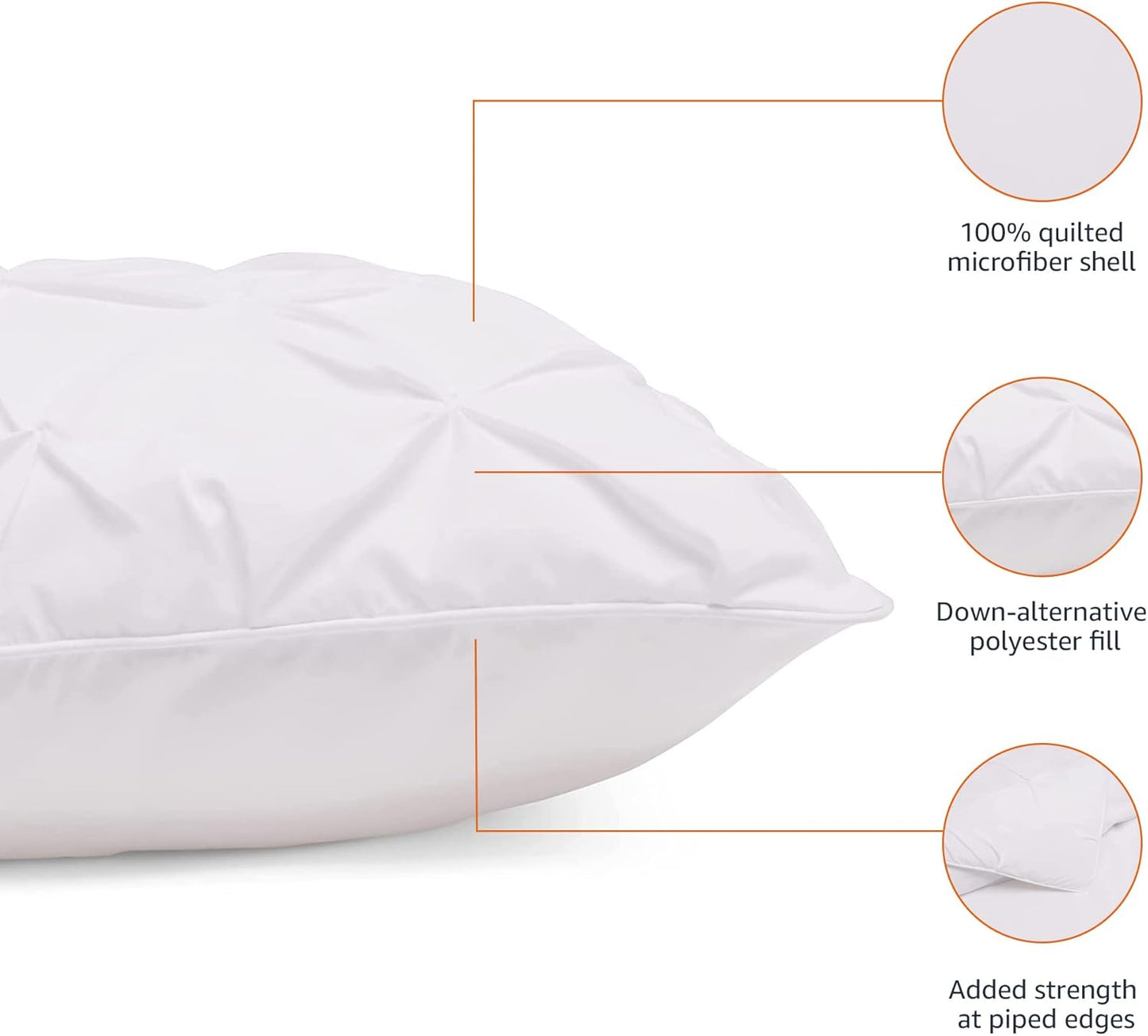 Amazon Basics Soft, Lightweight Queen Size Comforter Sets, All-Season Down-Alternative 3-Piece Bedding Set, Pinch Pleat Design, Full/Queen Size, Bright White