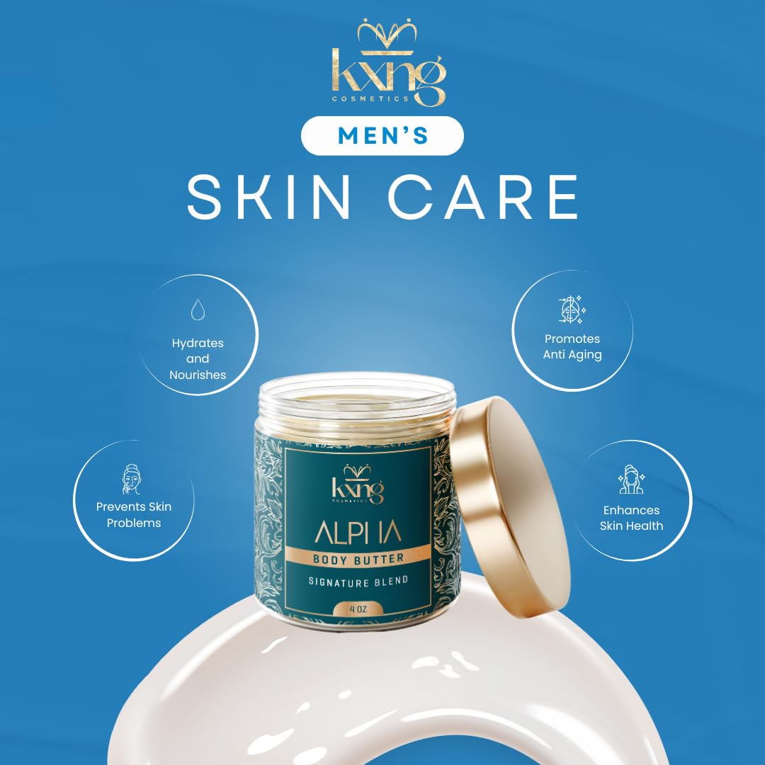 KXNG Whipped Shea Butter Moisturizer, Deep Hydration Body Butter for Men & Women, Silky, Lightweight Body Cream, Cruelty-Free