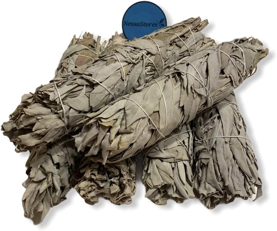 NESSASTORES - California White Sage Smudge Stick Incense 7"-8" Bundle #JC-009 (1 pcs)