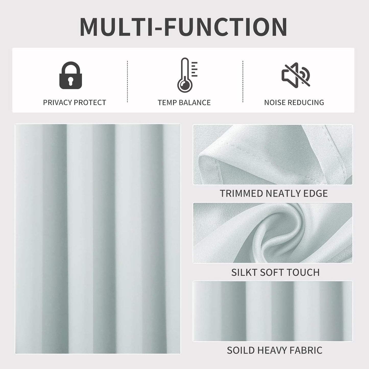 Joydeco White Curtains 84 Inches Long 2 Panels Set, Thermal Insulated Long Drapes 2 Burg, Room Darkening Grommet Drapes for Living Room Bedroom Window (W42 x L84 Inch, Greyish White)