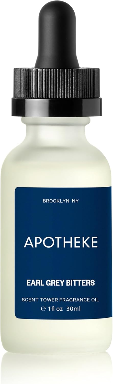Apotheke Scent Tower Aromatherapy Diffuser Fragrance Refill, Earl Grey Bitters (30 ml) - Long-Lasting Perfume-Grade Essential Oil for Clean & Fresh Home, Office, Hotel & Large Rooms
