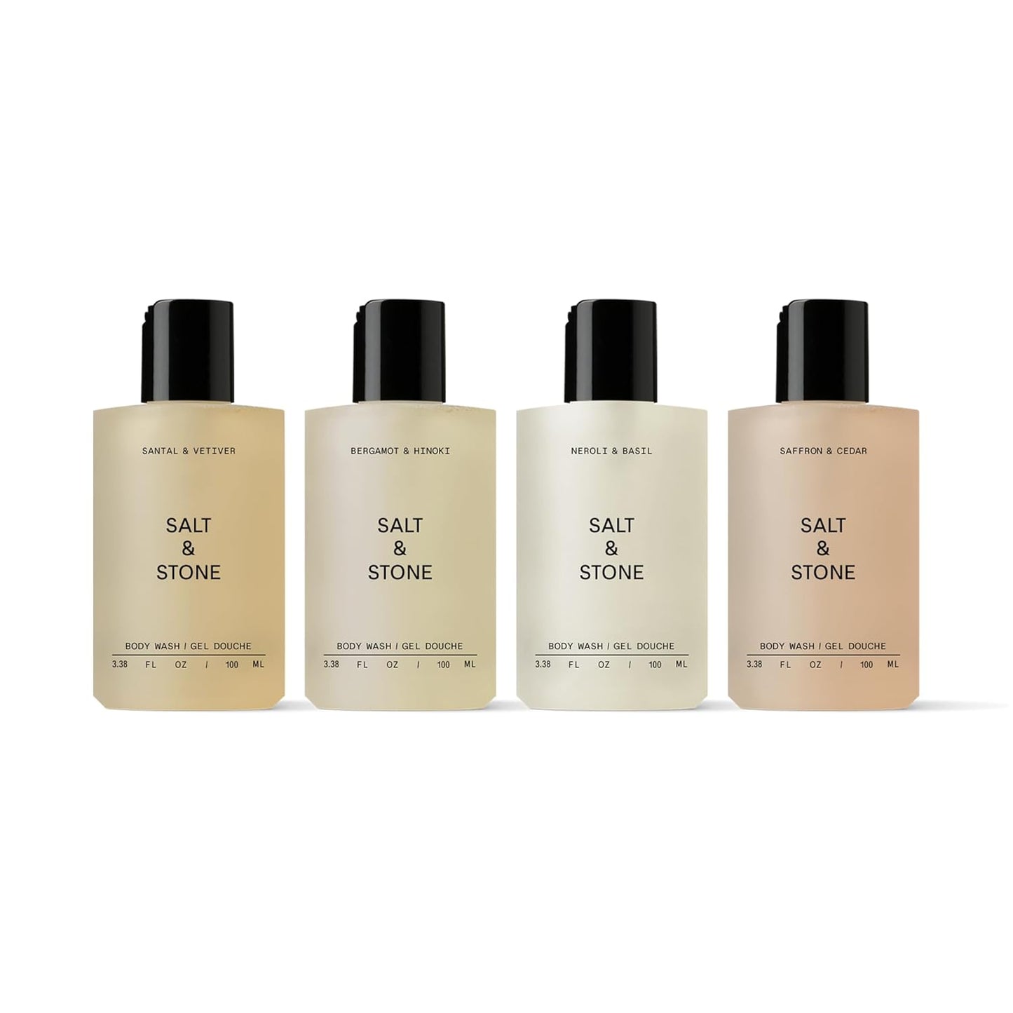 Salt & Stone Body Wash Mini Discovery Set | For Women & Men, Sulfate, Paraben, & Dye Free, Leaves Skin Soft and Hydrated | Antioxidants for Deep Moisture | Travel-Sized Body Wash
