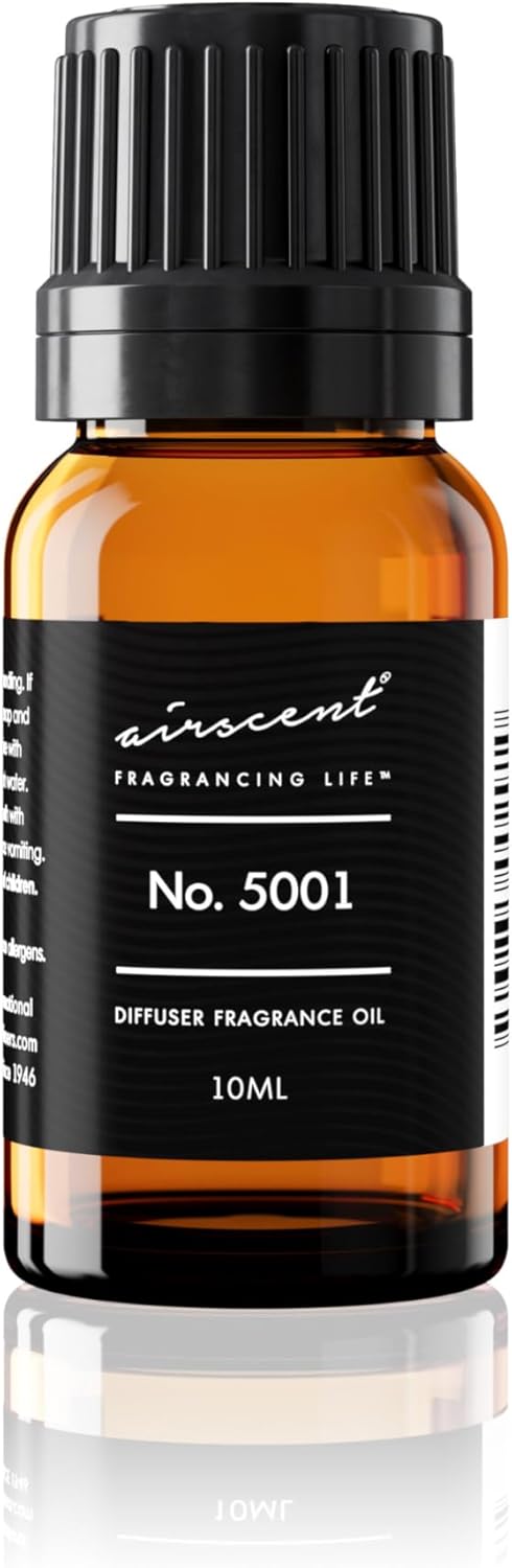 AirScent Baccarat Rouge Inspired Diffuser Oil - Perfume Dupe - Premium Fragrance Oil No. 5001 for Ultrasonic and Waterless Diffusers and Crafting - 10 mL, 0.34 fl oz Glass Dropper Bottle