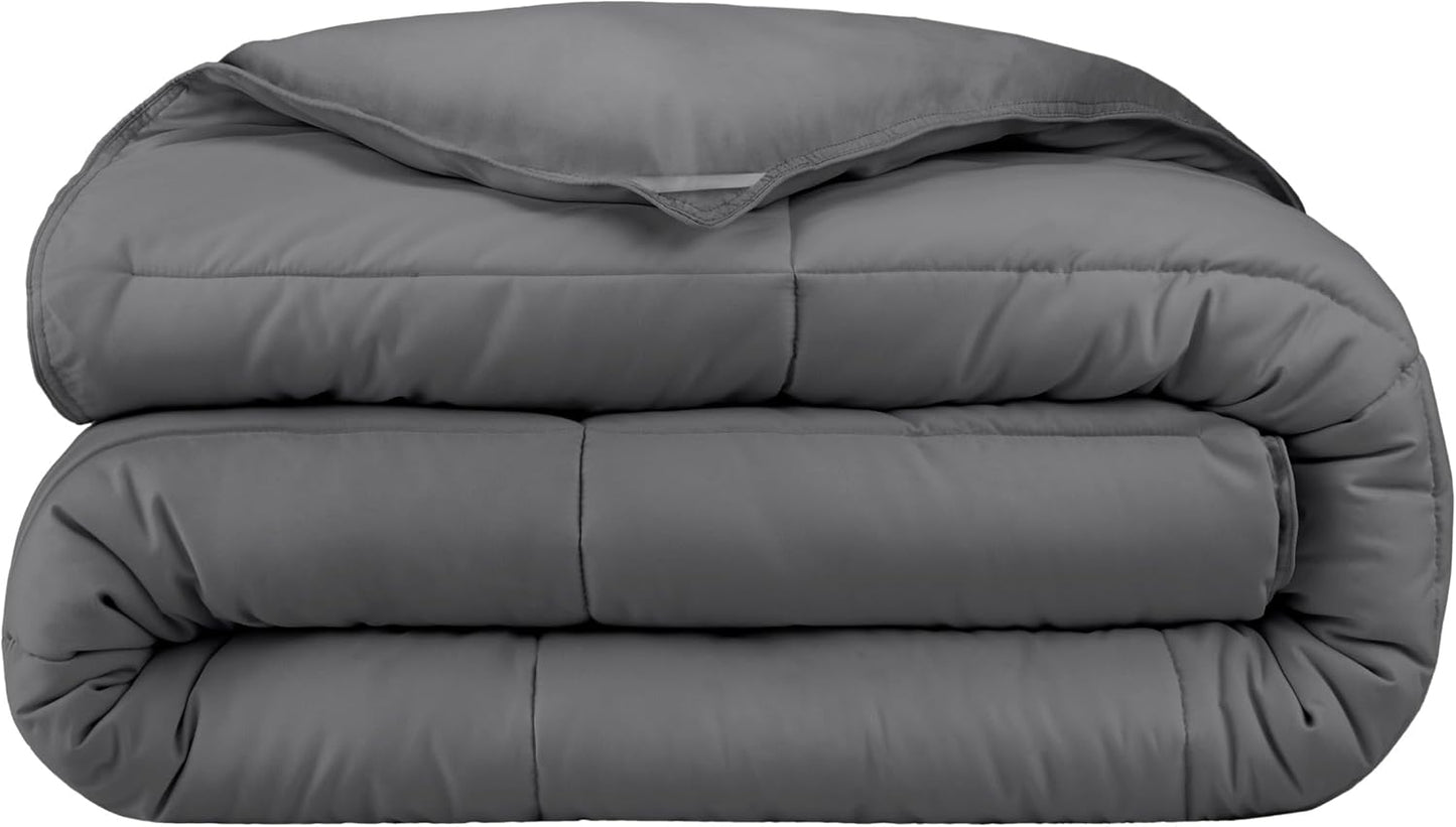 Bare Home Duvet Insert Comforter - Full Size - Goose Down Alternative - Ultra-Soft - Premium 1800 Series - All Season Warmth - Bedding Comforter (Full, Grey)