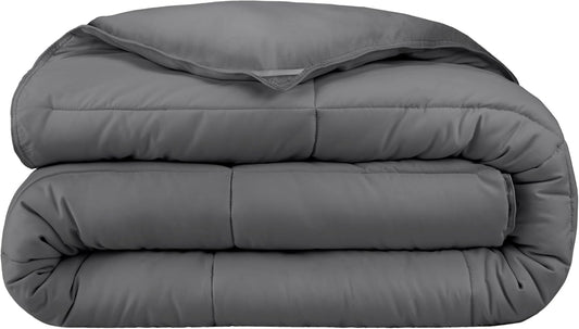 Bare Home Duvet Insert Comforter - Full Size - Goose Down Alternative - Ultra-Soft - Premium 1800 Series - All Season Warmth - Bedding Comforter (Full, Grey)