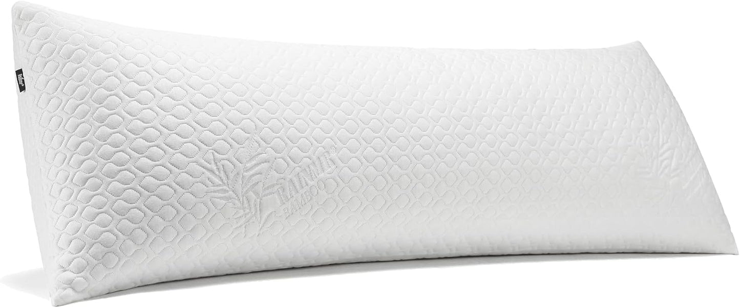 Extra Thick Body Pillow Memory Foam – Long Pillow for Adults – Thicker Inner Case – Soft & Cooling Double Pillowcases, 20 x 54 inches