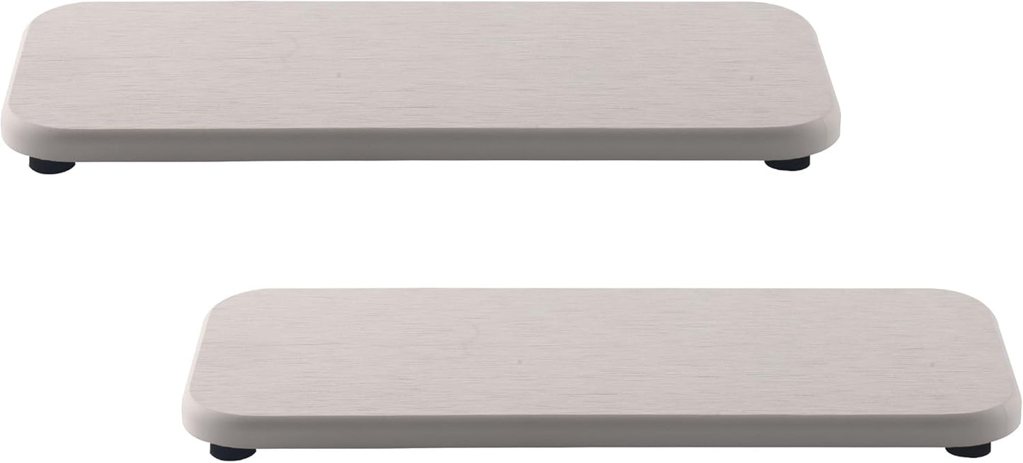 2 Pcs Water Absorbing Stone Trays, Kitchen/Bathroom Sink Soap Dish, Diatomite Tray Used for Hand Soap & Cosmetic Bottles in The Modern Home, 4" W x 9" L, White