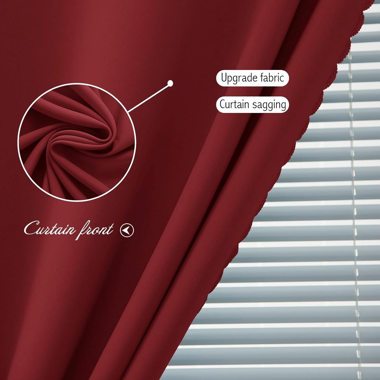 Self Adhesive Curtains, Stick Curtain Blackout Shades Window Cover Curtains for Living Room No Drilling, 59" W X 84" L, Burgundy, 1 Panel