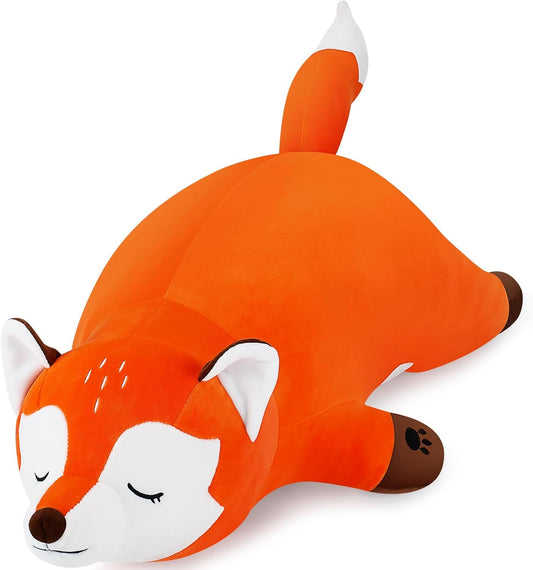 30'' Giant Foxy Plush Stuffed Animal- Fox Plush Pillow, Orange Fox Plushies, Large Sleeping Fox Plush Toy, Cute Hugging Plush Pillow, Room Decor Christmas Birthday Gifts for Kids Girls Boys