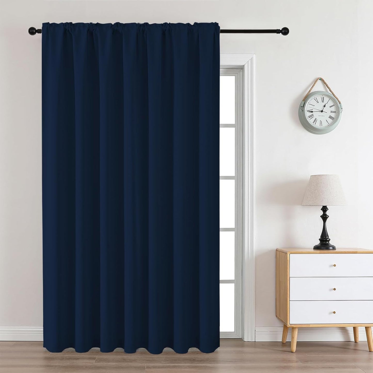 CUCRAF Navy Blue Blackout Curtains Customize, Rod Pocket Room Darkening Curtain for Bedroom Living Room, Thermal Insulated Window Drapes 1 Panel (Custom Size, Color)