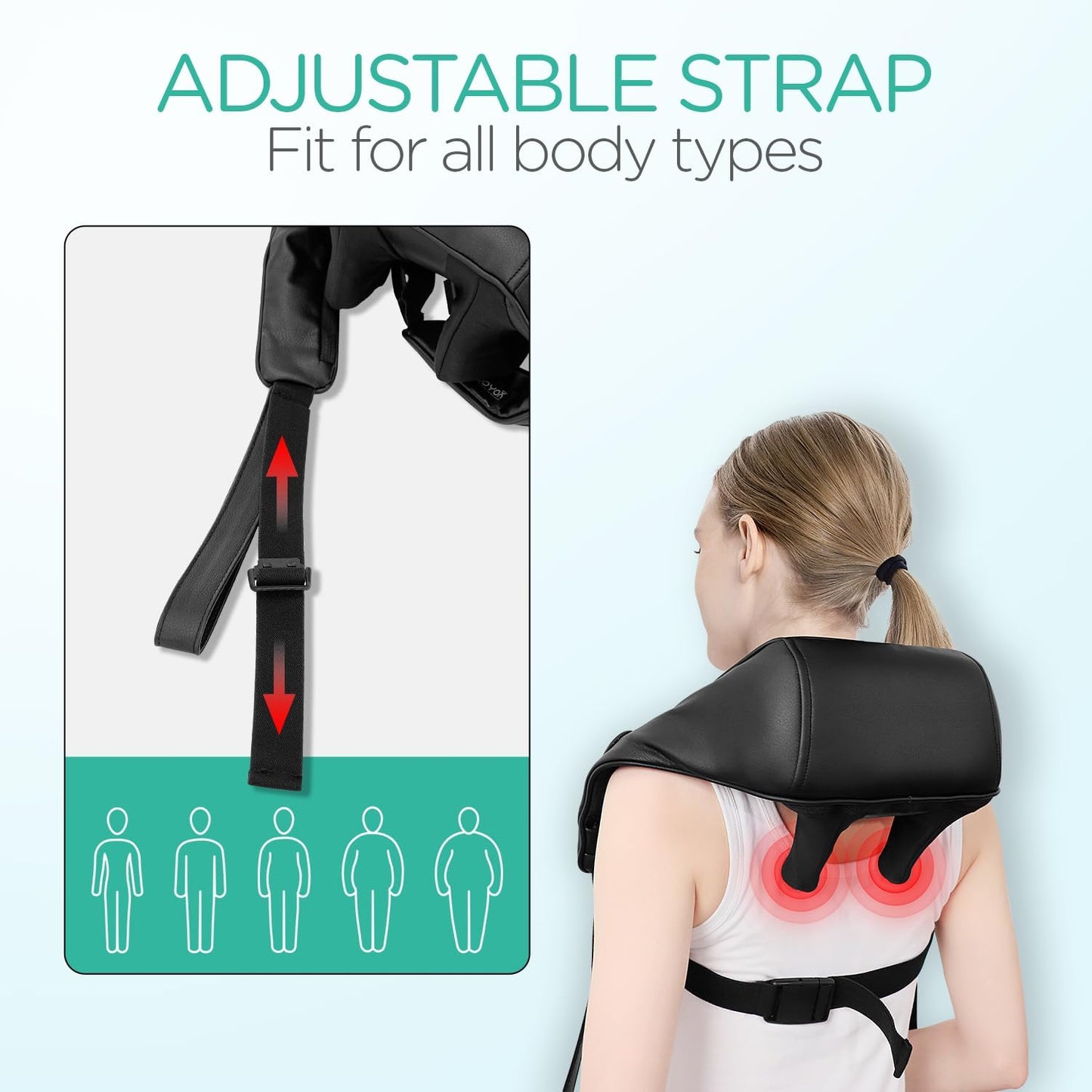 VOYOR-HEALTH Neck Massager with Heat, Electric Shiatsu Shoulder Massager for Pain Relief, Cordless Deep Tissue 4D Kneading Massage for Neck, Traps, Back and Leg, Gifts for Men Women Dad Mom PJ101