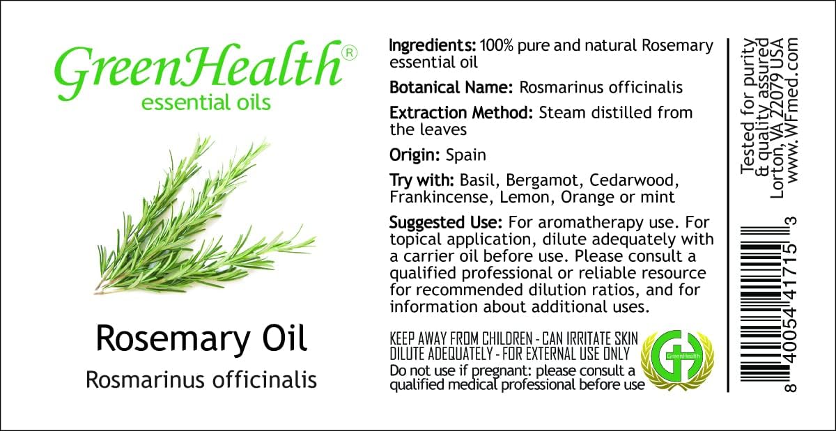 Rosemary Essential Oil - 1 Gallon - Plastic Jug - 100% Pure & Uncut - GreenHealth