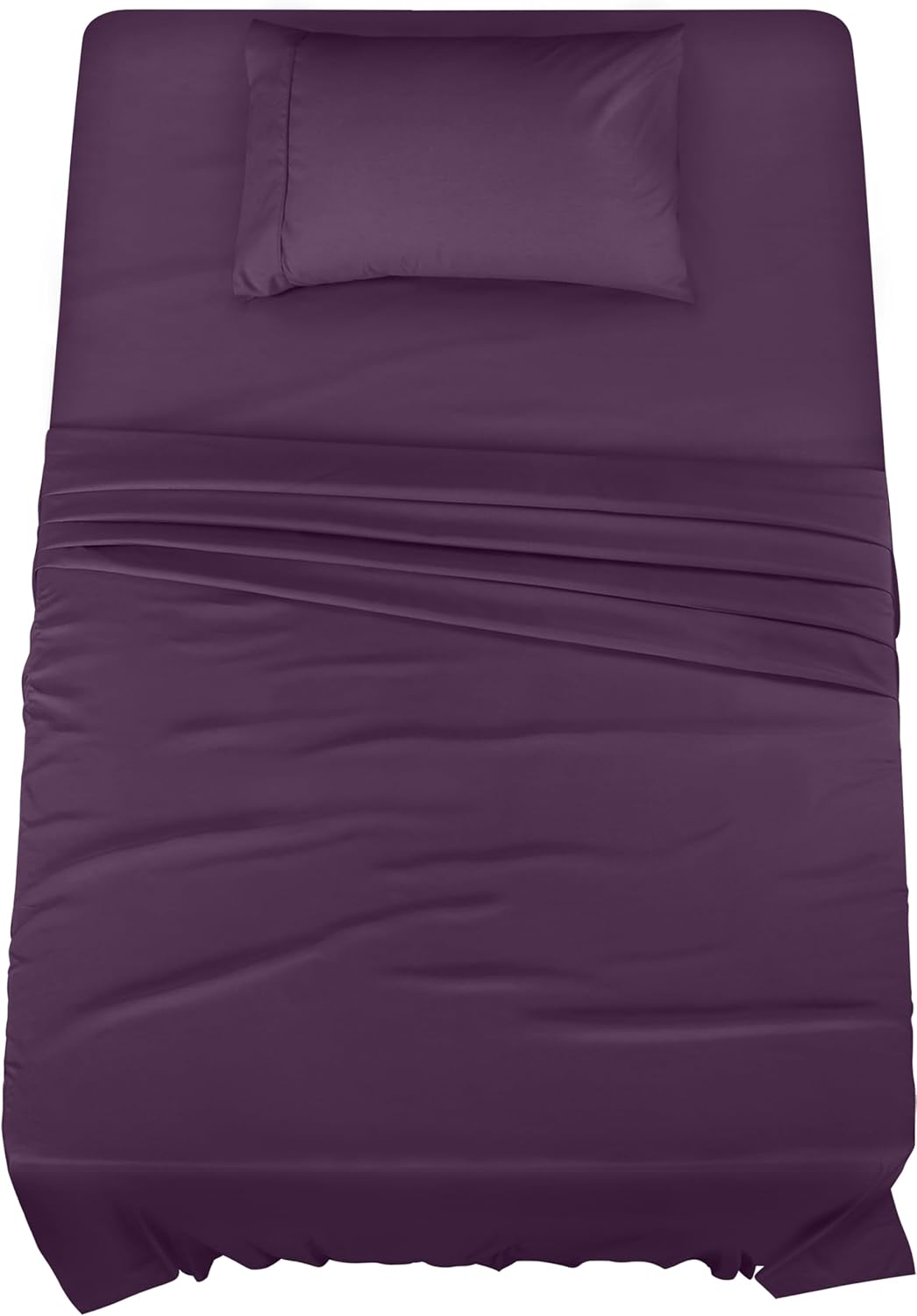 Utopia Bedding Twin Sheet Set – 3 Piece Bed Sheets for Twin Size Bed, Soft and Breathable Microfiber, Includes 1 Fitted Sheet, 1 Flat Sheet and 1 Pillowcase (Dark Purple)