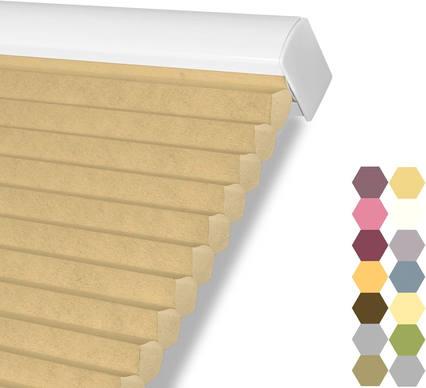 Persilux Custom Size Cordless Cellular Blinds for Windows Light Filtering Roller Shades Honeycomb Shades for Home, Bedroom and French Door Peach