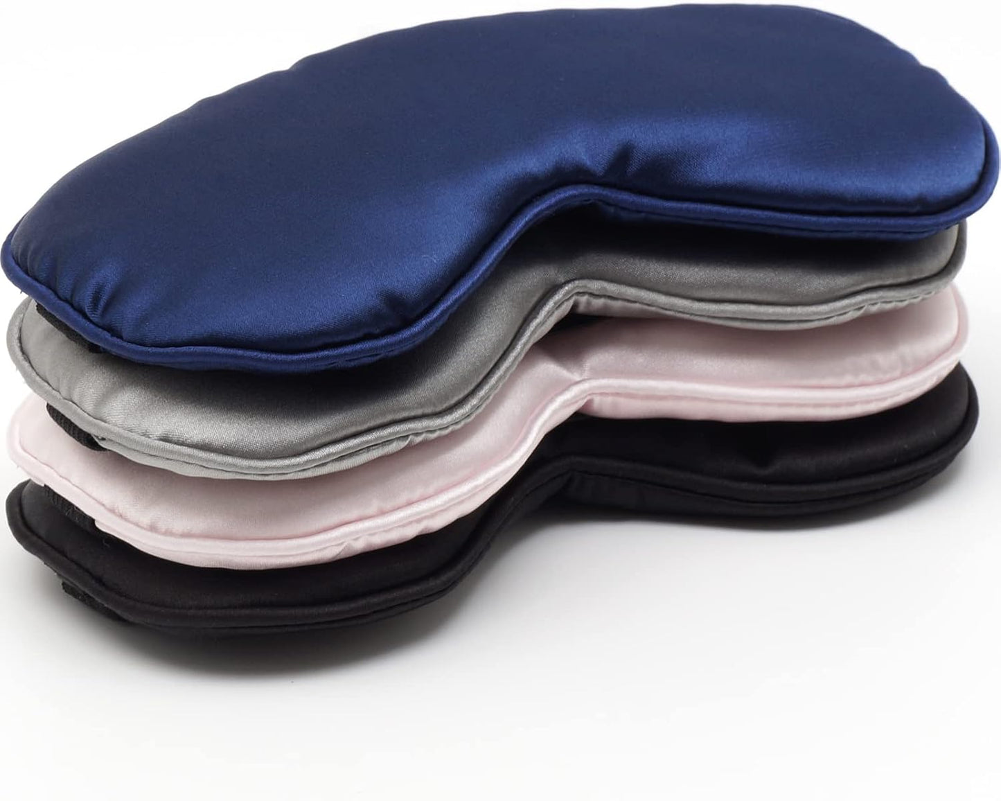 4 Pack Eye Mask for Sleeping Silky Soft Satin Blindfold Adjustable Strap Night Eye Cover for Women Men