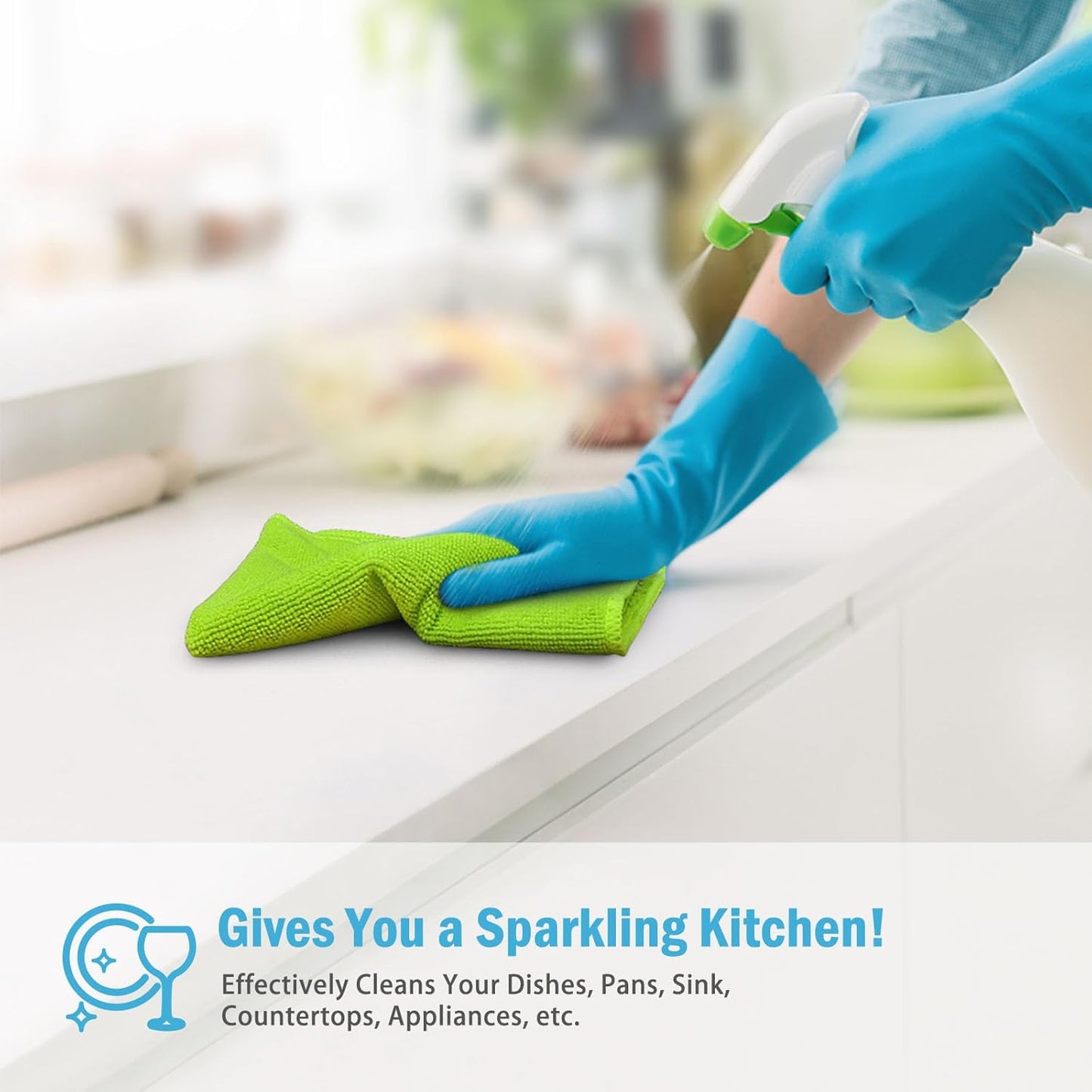 AIDEA Microfiber Cleaning Cloth-100PK, Soft Microfiber Towels for Cars, Absorbent Cleaning Rags, Lint-Free Streak-Free Wash Cloths for House, Kitchen, Window(12in.x16in.)