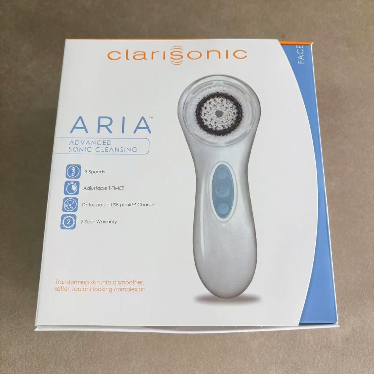 Clarisonic ARIA Sonic Facial Cleansing System, Electric Face Brush (White)