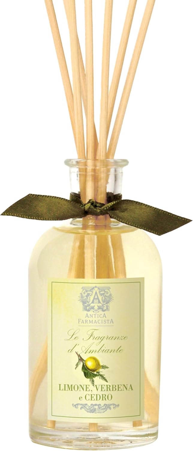Antica Farmacista Home Ambiance Diffuser - Long-Lasting Reed Scent Diffuser - Luxury Room Freshener Gift - Lemon, Verbena & Cedar, 3.4 fl oz