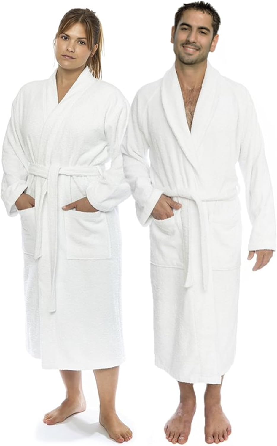 Classic Turkish Towels CTT Premium 100% Turkish Cotton Terry Cloth Bath Robe for Women & Men, Soft & Plush Long Unisex Robe