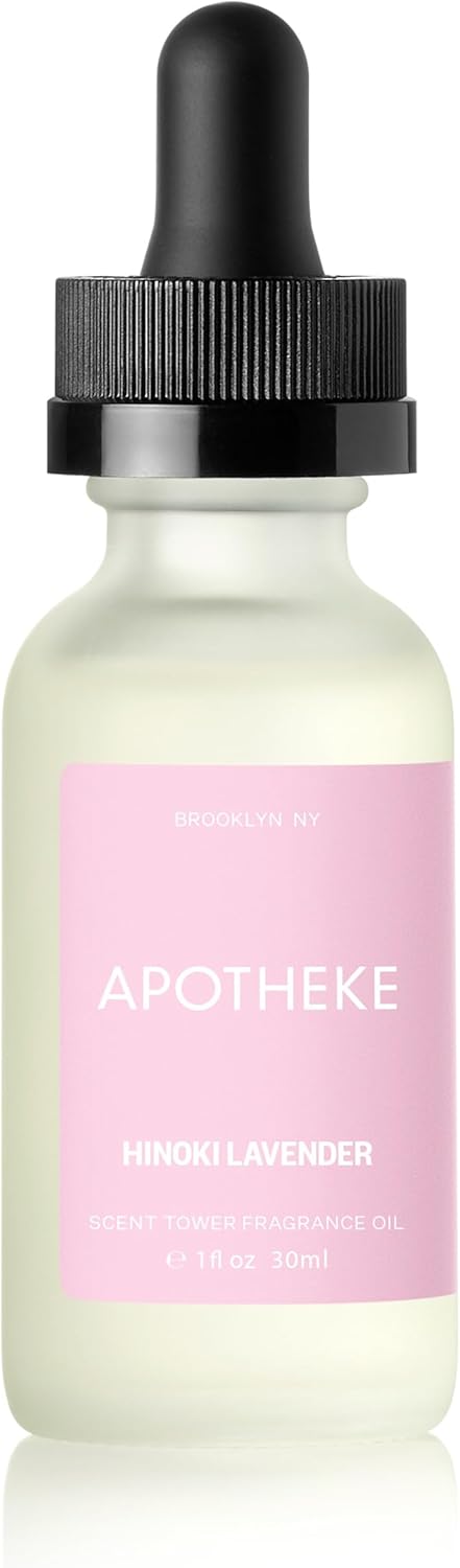 Apotheke Scent Tower Aromatherapy Diffuser Fragrance Refill, Hinoki Lavender (30 ml) - Long-Lasting Perfume-Grade Essential Oil for Clean & Fresh Home, Office, Hotel & Large Rooms