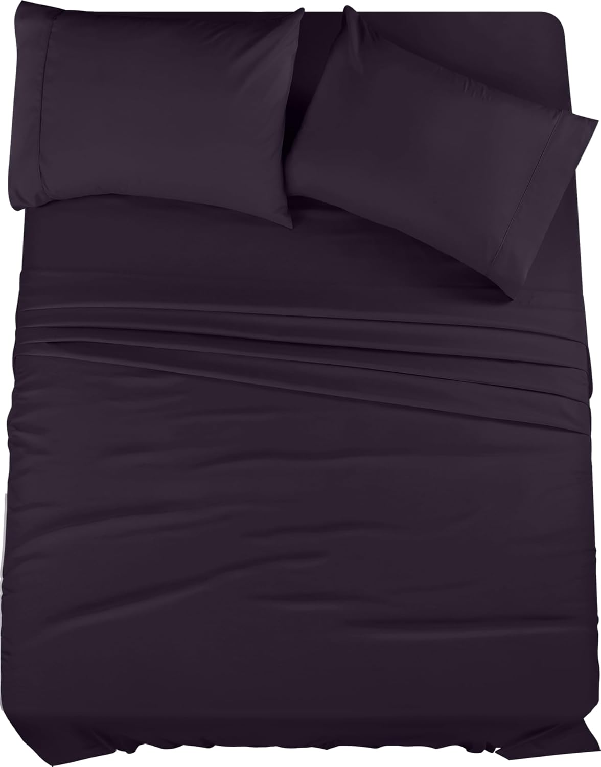 Utopia Bedding Queen Sheet Set – 4 Piece Bed Sheets for Queen Size Bed, Soft and Breathable Microfiber, Includes 1 Fitted Sheet, 1 Flat Sheet and 2 Pillowcases (Dark Purple)