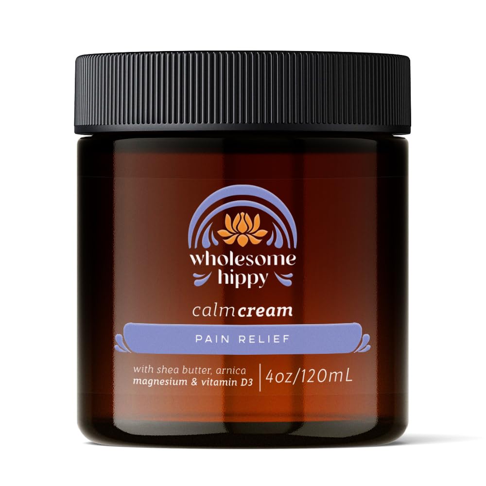 Wholesome Hippy Magnesium Calm Cream – All Natural Body Butter with Magnesium, Vitamin D3, Arnica & Turmeric – Soothing Moisturizer for Skin Wellness & Relaxation – 4oz