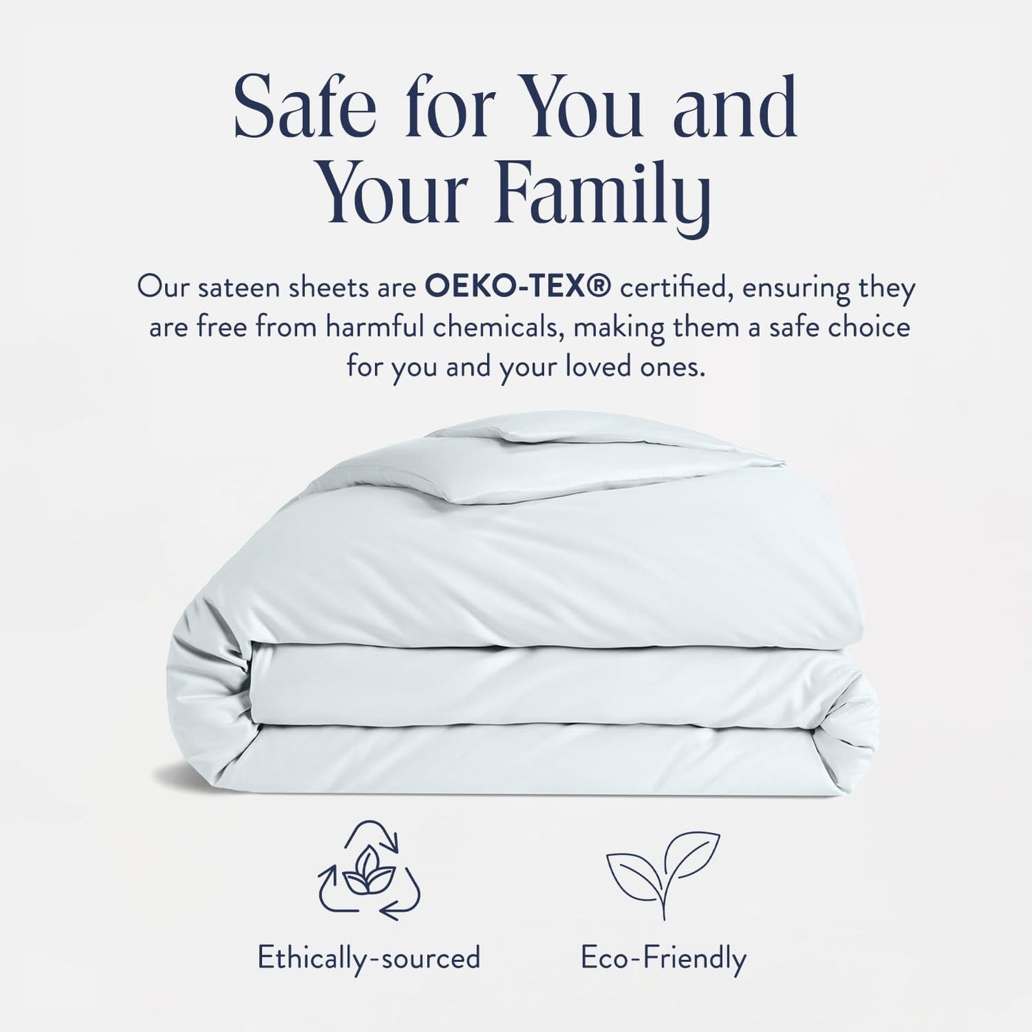 Brooklinen Luxury Sateen Duvet Cover - 100% Cotton, King/California King Size in Sky with Extra-Long Corner Ties and Button Closure - Best King/Cali King Duvet Covers