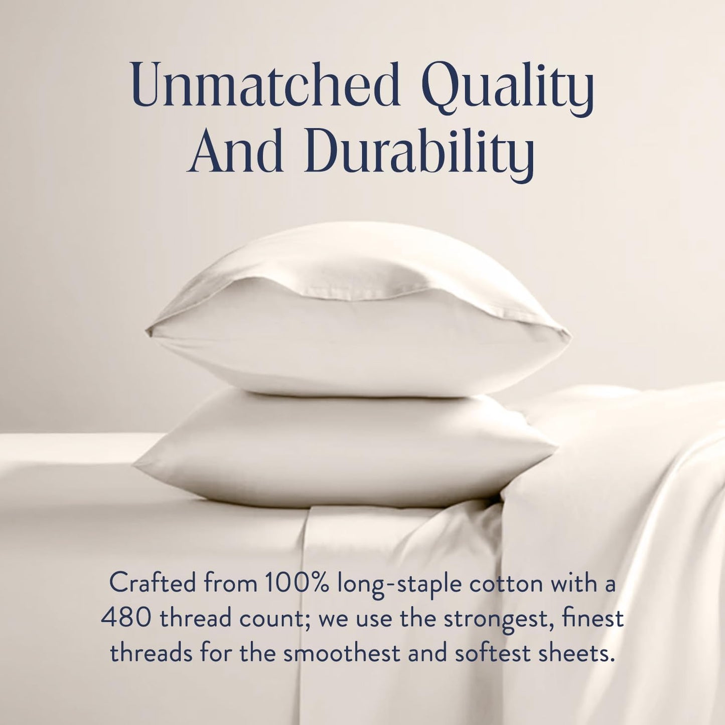Brooklinen Luxury Sateen Duvet Cover - 100% Cotton, Twin/Twin XL Size in Cream with Extra-Long Corner Ties and Button Closure - Best Twin/Twin XL Duvet Covers