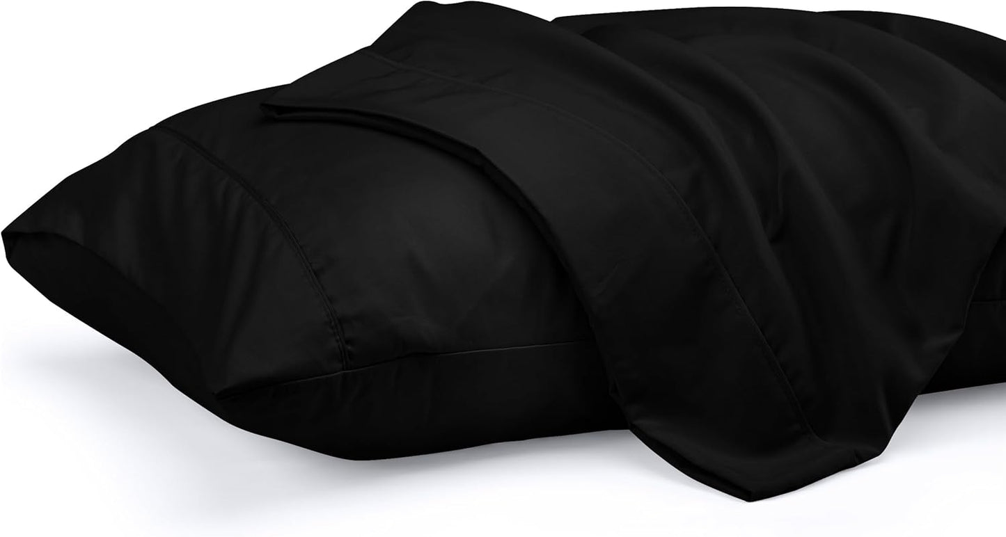 Pillow Covers by Utopia Bedding - Standard Size 2-Pack – Soft Brushed Microfiber – Perfect for Hospitals, Hotels, Guest Rooms – Oeko-TEX Certified, 20x26 Inches (Black)