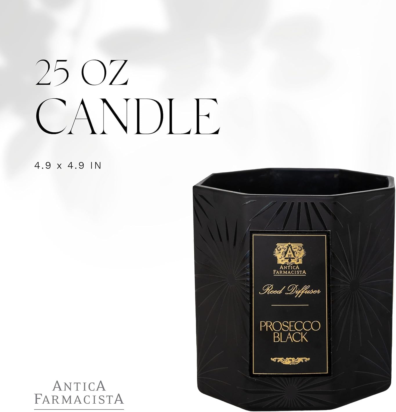 Antica Farmacista Three-Wick Candle - Decorative Home Candle - Long-Lasting & Premium Scented - Luxury Gift - Prosecco Black, 25 oz