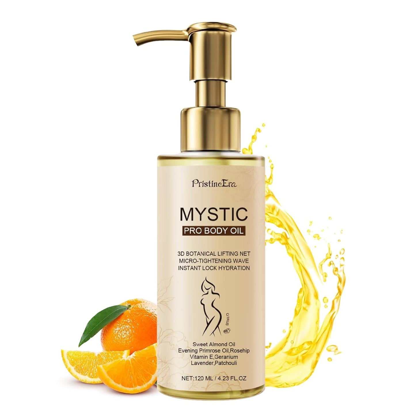 Mystic Body Firming Oil Deep Lasting Hydration and Firming Skin for Full Body Skin Tightening Body Oil After Shower 4.23 fl oz (Citrus)