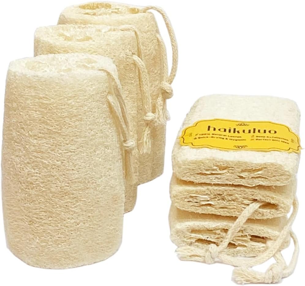 Natural Loofah Exfoliating Body Scrubber,Bath Shower Loofah Sponge for Women and Men,Made with Biodegradable Shower luffa Sponge,for Body That Gets You Clean(3 PC)