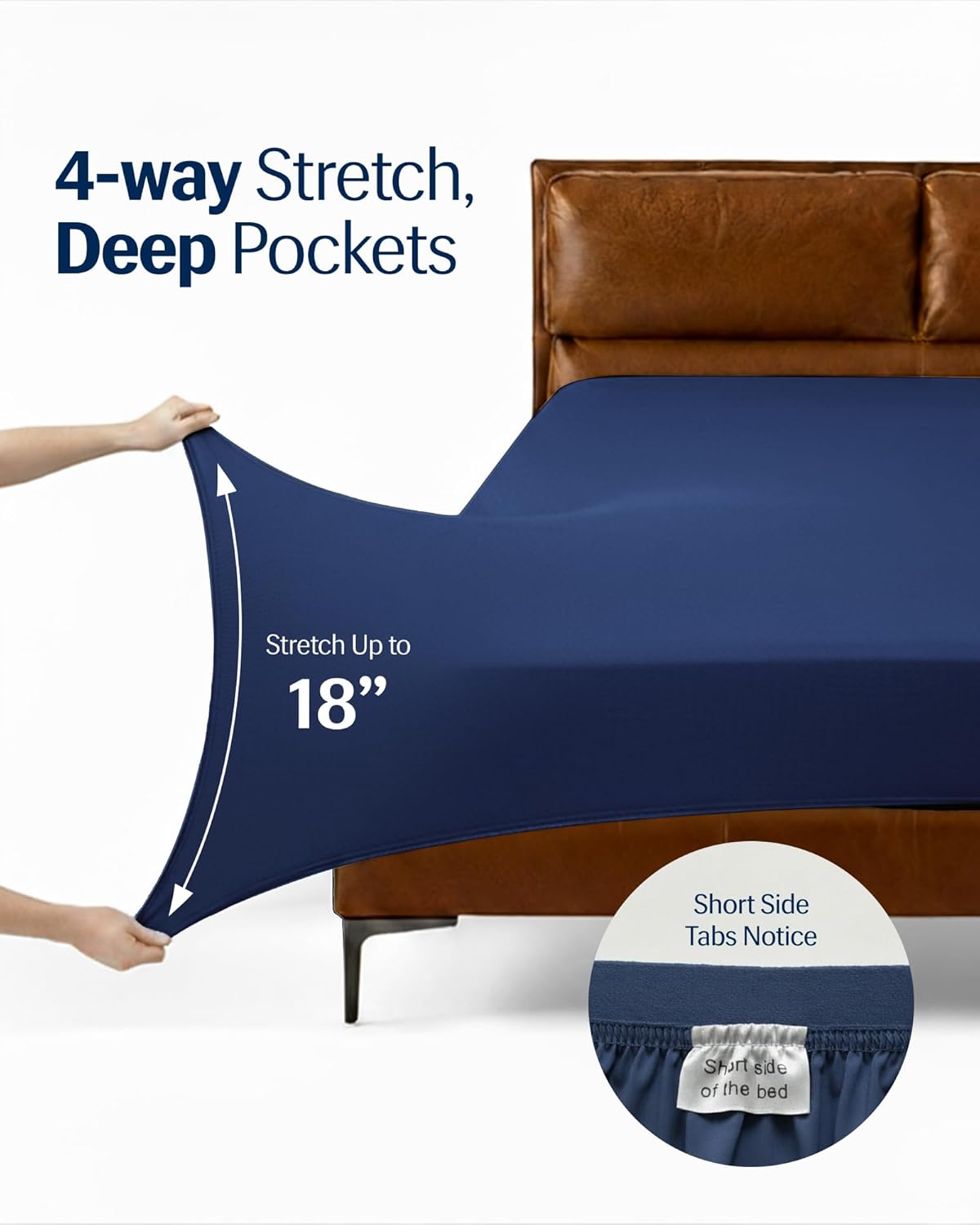 REST® Evercool®+ Starter Sheet Sets, Twin XL Size, Blue, Breathable Bed Sheet for Hot Sleeper and Night Sweats, with Pillowcases, Ionic+ Self-Cleaning Silver Yarn for Sensitive Skin,3PCS No Flat Sheet