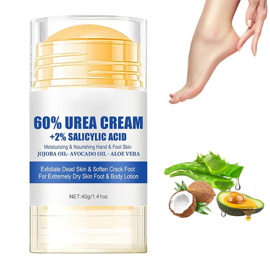 60% Urea Foot Cream Care Stick for Feet Plus 2% Salicylic Acid, 2026 New Urea Heel Stick Cream 60 Percent Foot Callus Remover Cream for Feet Maximum Strength, for Dry Cracked Heels, Hands, Knees (3)