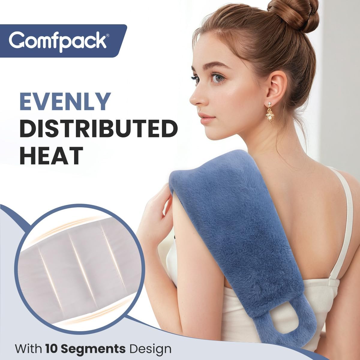 Long Wide Microwave Heating Pad for Neck Shoulders with Moist Heat, Removable & Washable Neck Warmer for Pain Relief, Weighted Microwavable Heated Wrap, Gift for Women, Men