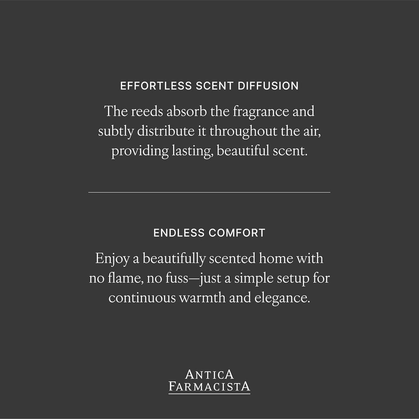 Antica Farmacista Home Ambiance Diffuser - Long-Lasting Reed Scent Diffuser - Luxury Room Freshener Gift - Warm White, 3.4 fl oz