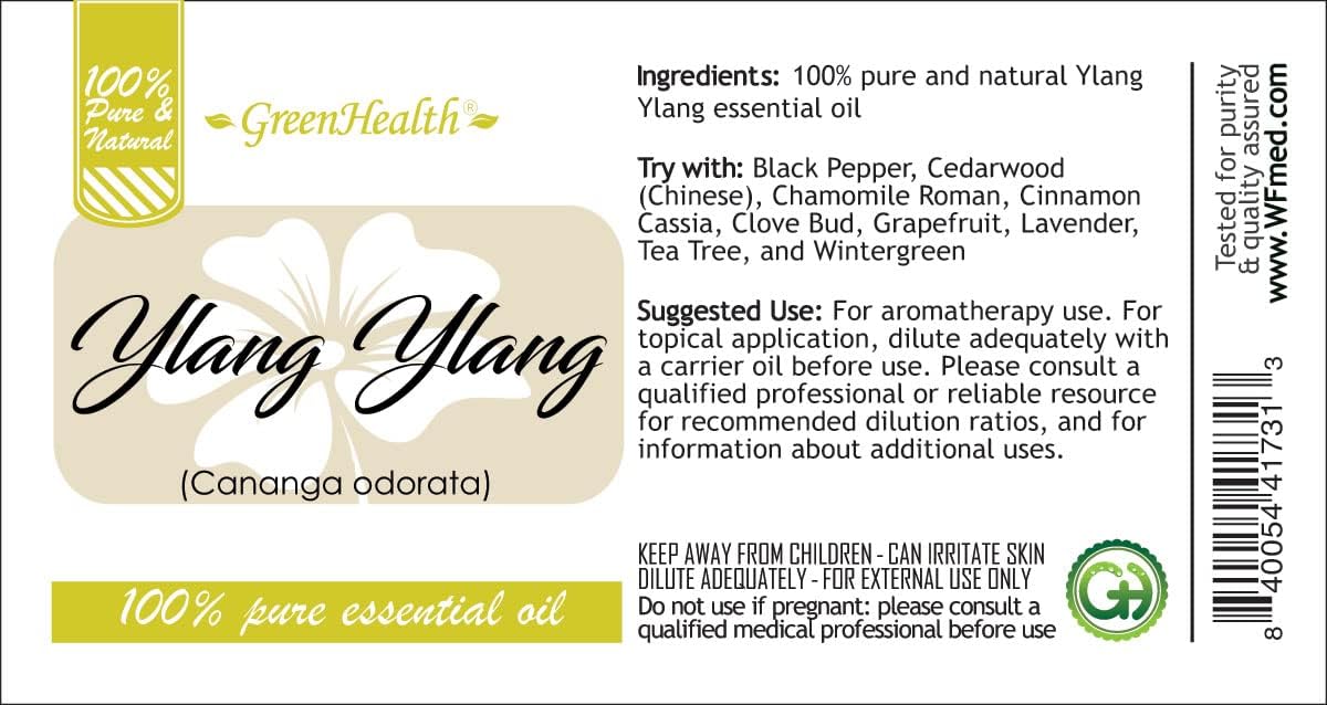 Ylang Ylang Essential Oil - 1 Gallon - Plastic Jug - 100% Pure & Uncut - GreenHealth