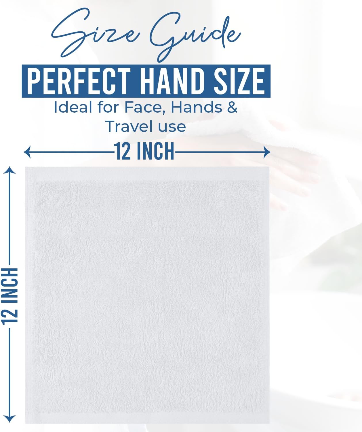 DAN RIVER 100% Cotton Wash Cloths 24 Pack [12x12] Soft & Absorbent wash Clothes, Gym, Hotels & Spa Perfect for Everyday Use Fingertip Towels, White