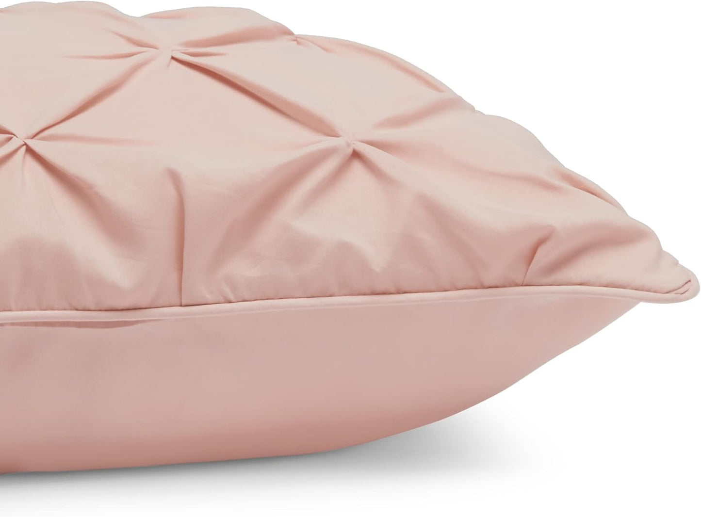 Amazon Basics Soft Twin Size Comforter Sets, All-Season Down-Alternative 2 Piece Bedding Set, Pinch Pleat Design, Twin/TwinXL Size, Blush