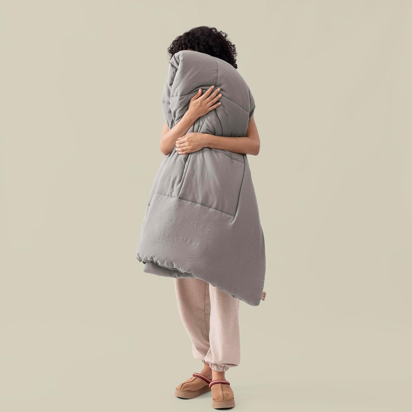 UGG King Size Comforter Set with 2 Pillow Shams Lightweight Down Alternative Comforter King Size Blanket Reversible Cozy Warm All Season Washable Hypoallergenic Bedding Set, Light Grey (Leonora)